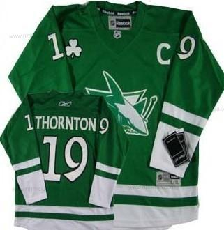 Barn San Jose Sharks #19 Joe Thornton St. Patrick’S Day Grön Tröjor