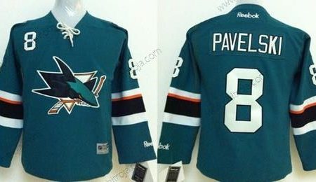 Barn San Jose Sharks #8 Joe Pavelski 2014 Blå Tröjor