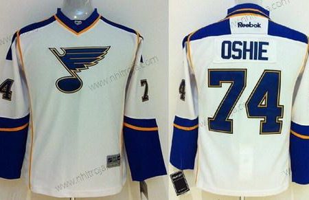 Barn St. Louis Blues #74 T. J. Oshie Vit Tröjor