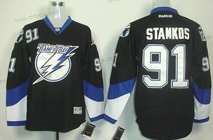 Barn Tampa Bay Lightning #91 Steven Stamkos Svart Tröjor