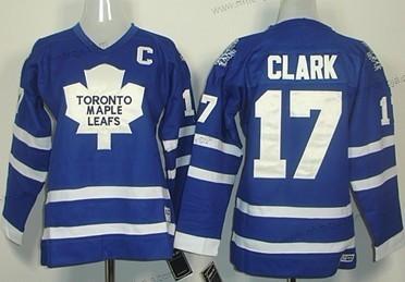 Barn Toronto Maple Leafs #17 Wendel Clark Blå Retro CCM Tröjor