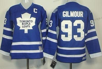 Barn Toronto Maple Leafs #93 Doug Gilmour Blå Retro CCM Tröjor