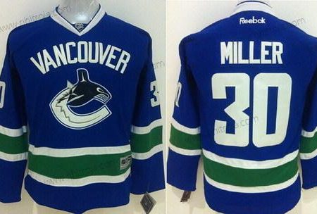 Barn Vancouver Canucks #30 Ryan Miller Blå Tröjor