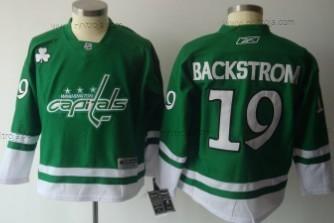 Barn Washington Capitals #19 Nicklas Backstrom St. Patrick’S Day Grön Tröjor