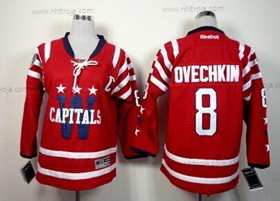 Barn Washington Capitals #8 Alex Ovechkin 2015 Vinter Klassisk Röd Tröjor