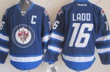 Barn Winnipeg Jets #16 Andrew Ladd Marin Blå Tröjor