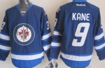 Barn Winnipeg Jets #9 Evander Kane Marin Blå Tröjor