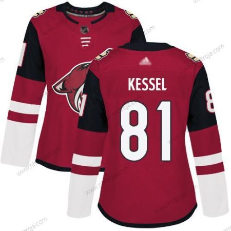 Dam Arizona Coyotes #81 Phil Kessel Röd Autentisk Stitched Hockey Hemma Tröjor