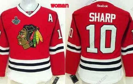 Dam Chicago Blackhawks #10 Patrick Sharp 2015 Stanley Cup Röd Tröjor