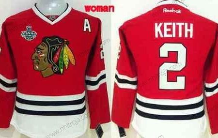 Dam Chicago Blackhawks #2 Duncan Keith 2015 Stanley Cup Röd Tröjor