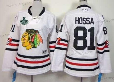 Dam Chicago Blackhawks #81 Marian Hossa 2015 Stanley Cup 2015 Vinter Klassisk Vit Tröjor