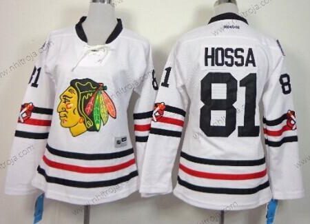 Dam Chicago Blackhawks #81 Marian Hossa 2015 Vinter Klassisk Vit Tröjor