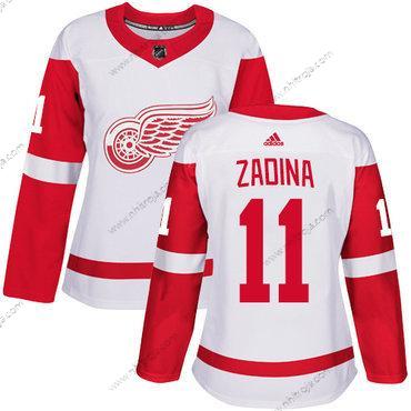 Dam Detroit Red Wings #11 Filip Zadina Autentisk Vit Borta Tröjor