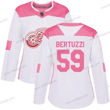 Dam Detroit Red Wings Autentisk #59 Tyler Bertuzzi Vit Rosa Tröjor