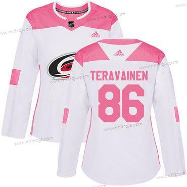 Dam Didas Carolina Hurricanes #86 Teuvo Teravainen Vit Rosa Autentisk Stitched NHL Tröjor