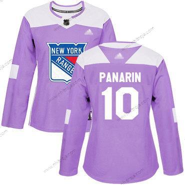 Dam New York Rangers #10 Artemi Panarin Lila Autentisk Bekämpar cancer Stitched Hockey Tröjor