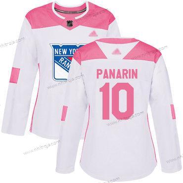 Dam New York Rangers #10 Artemi Panarin Vit Rosa Autentisk Stitched Hockey Tröjor