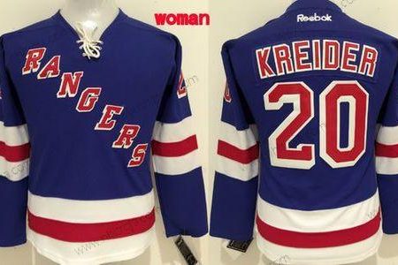 Dam New York Rangers #20 Chris Kreider Blå Tröjor