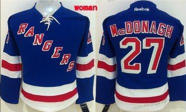 Dam New York Rangers #27 Ryan Mcdonagh Blå Tröjor