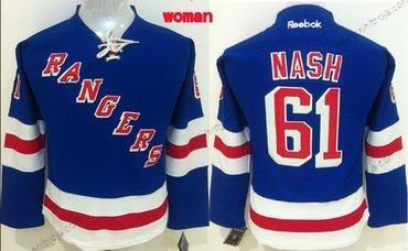 Dam New York Rangers #61 Rick Nash Blå Tröjor