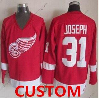 Detroit Red Wings Skräddarsydda Röd CCM Retro Stitched NHL Tröjor