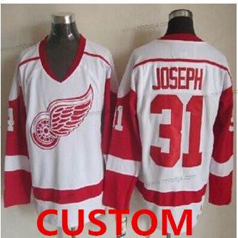 Detroit Red Wings Skräddarsydda Vit CCM Retro Stitched NHL Tröjor