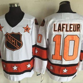 Herrar 1972-81 NHL All-Star #10 Guy Lafleur Vit CCM Stitched Vintage Hockey Tröjor