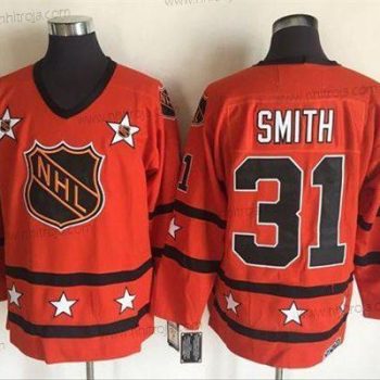 Herrar 1972-81 NHL All-Star #31 Billy Smith Orange CCM Stitched Vintage Hockey Tröjor