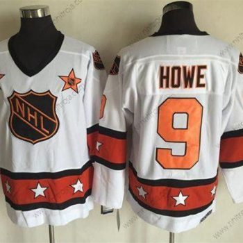 Herrar 1972-81 NHL All-Star #9 Gordie Howe Vit CCM Stitched Vintage Hockey Tröjor