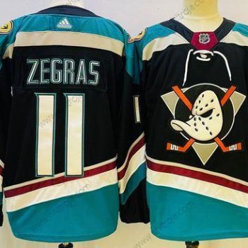 Herrar Anaheim Ducks #11 Trevor Zegras Svart Autentisk Tröjor