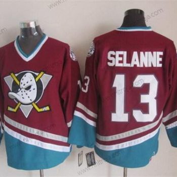 Herrar Anaheim Ducks #13 Teemu Selanne Röd Retro CCM Tröjor