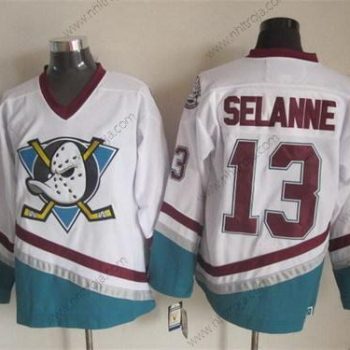 Herrar Anaheim Ducks #13 Teemu Selanne Vit Retro CCM Tröjor