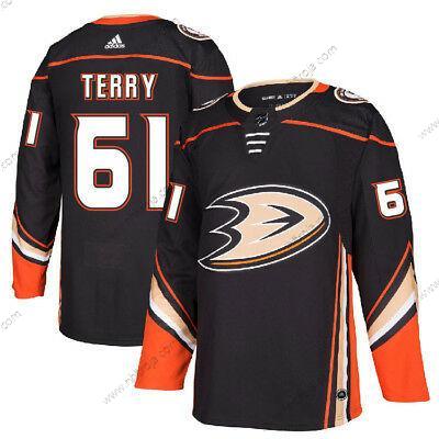 Herrar Anaheim Ducks #61 Troy Terry Svart 2017-2018 Hockey Stitched NHL Tröjor