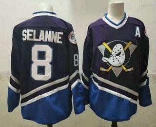 Herrar Anaheim Ducks #8 Teemu Selanne 1995-96 Lila CCM Vintage Tröjor