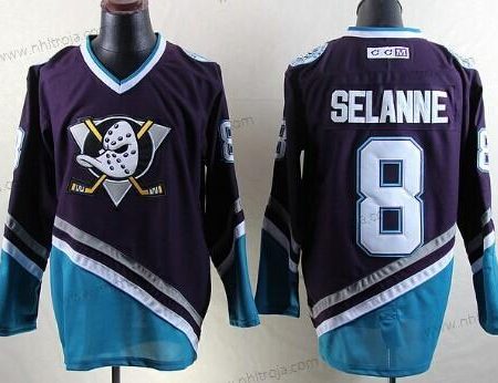 Herrar Anaheim Ducks #8 Teemu Selanne Lila Retro CCM Tröjor