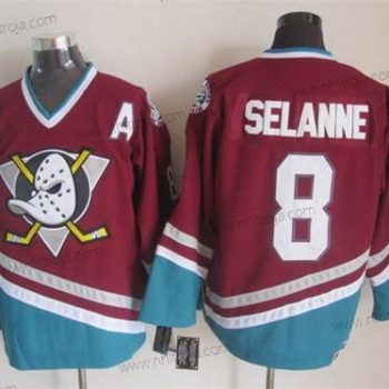 Herrar Anaheim Ducks #8 Teemu Selanne Röd Retro CCM Tröjor