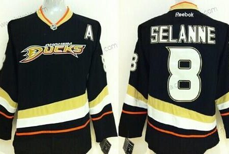 Herrar Anaheim Ducks #8 Teemu Selanne Svart Tröjor