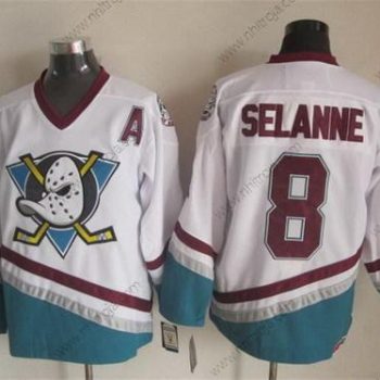 Herrar Anaheim Ducks #8 Teemu Selanne Vit Retro CCM Tröjor