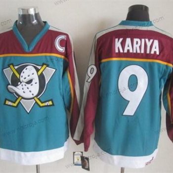 Herrar Anaheim Ducks #9 Paul Kariya Blå Retro CCM Tröjor