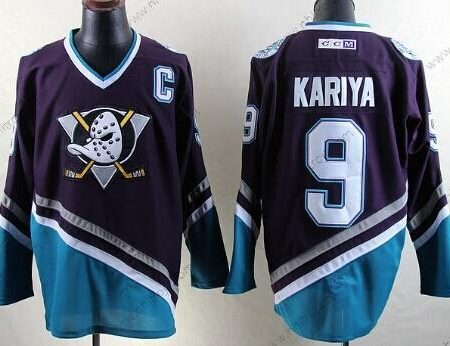 Herrar Anaheim Ducks #9 Paul Kariya Lila Retro CCM Tröjor