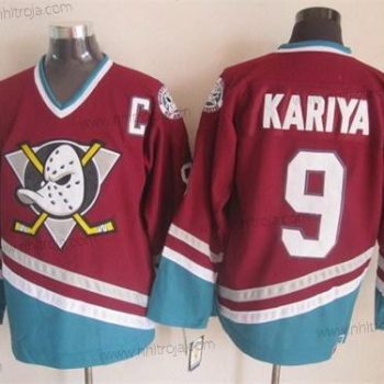 Herrar Anaheim Ducks #9 Paul Kariya Röd Retro CCM Tröjor