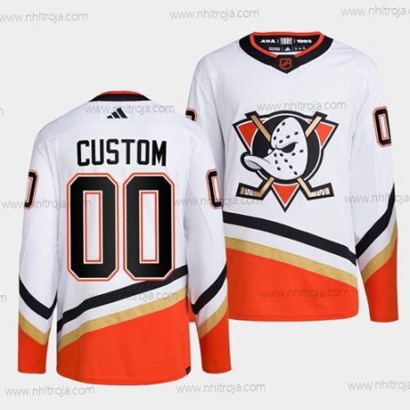 Herrar Anaheim Ducks Skräddarsydda Vit 2022-23 Omvänd Retro Stitched Tröjor