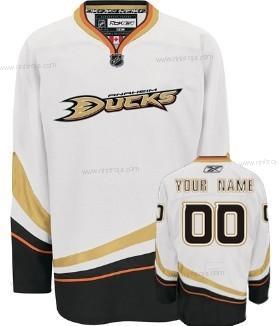 Herrar Anaheim Ducks Skräddarsydda Vit Tröjor