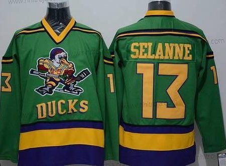 Herrar Anaheim Mighty Ducks #13 Teemu Selanne 1991-92 Grön CCM Vintage Tröjor