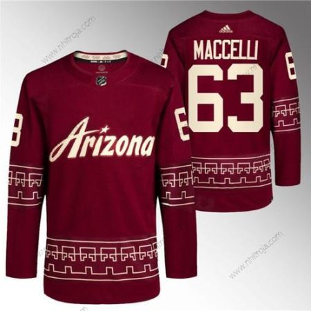 Herrar Arizona Coyotes #63 Matias Maccelli Röd Alternativ Pro Tröjor