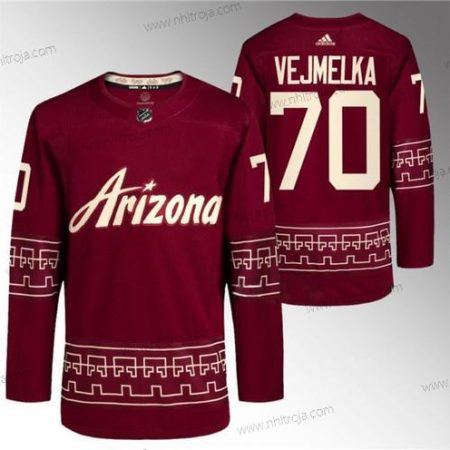 Herrar Arizona Coyotes #70 Karel Vejmelka Röd Alternativ Pro Tröjor