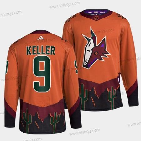 Herrar Arizona Coyotes #9 Clayton Keller Orange 2022-23 Omvänd Retro Stitched Tröjor