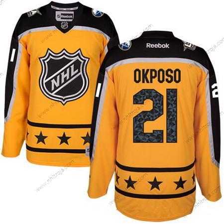 Herrar Atlantic Division Buffalo Sabres #21 Kyle Okposo Reebok Gul 2017 NHL All-Star Stitched Ice Hockey Tröjor