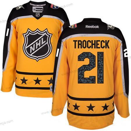 Herrar Atlantic Division Florida Panthers #21 Vincent Trocheck Reebok Gul 2017 NHL All-Star Stitched Ice Hockey Tröjor