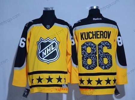 Herrar Atlantic Division Tampa Bay Lightning #86 Nikita Kucherov Reebok Gul 2017 NHL All-Star Stitched Ice Hockey Tröjor